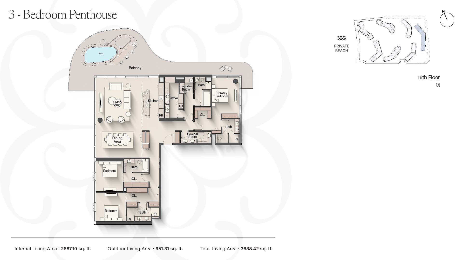 3 Bedroom penthouse